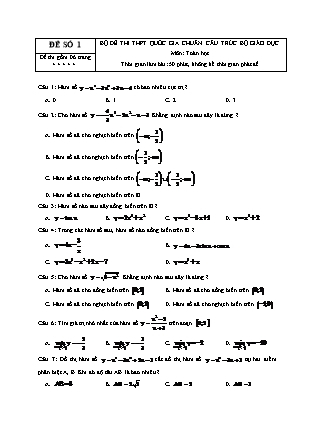 Đề thi Trung học phổ thông môn Toán học - Đề số 1