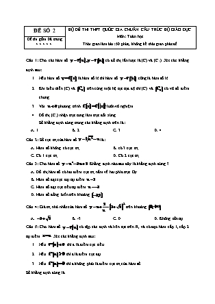 Đề thi Trung học phổ thông môn Toán học - Đề số 2