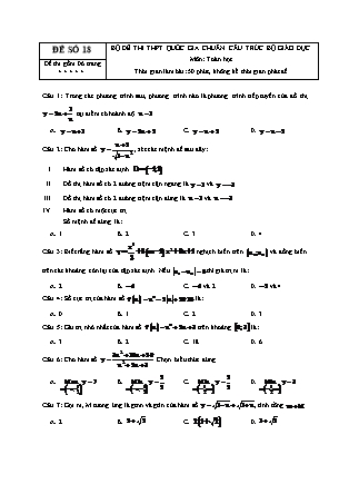 Đề thi Trung học phổ thông môn Toán học Lớp 12 - Đề số 18