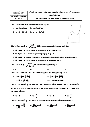 Đề thi Trung học phổ thông môn Toán học Lớp 12 - Đề số 19