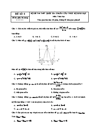 Đề thi Trung học phổ thông môn Toán học Lớp 12 - Đề số 6