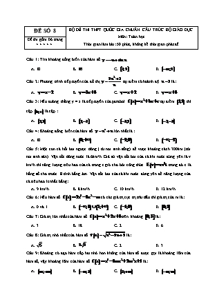 Đề thi Trung học phổ thông môn Toán học Lớp 12 - Đề số 8