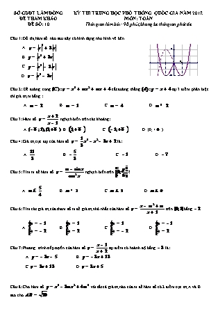 Đề thi Trung học phổ thông quốc gia môn Toán - Đề số 10 (Kèm đáp án)