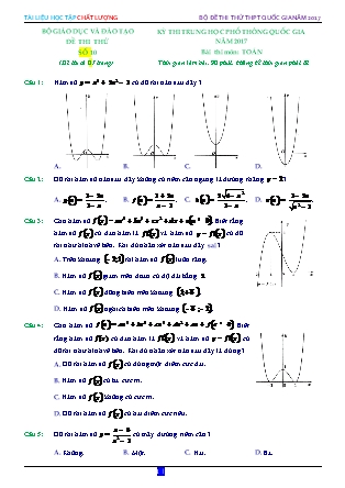 Đề thi Trung học phổ thông quốc gia môn Toán - Đề số 10