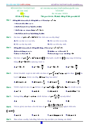 Đề thi Trung học phổ thông quốc gia môn Toán - Đề số 13