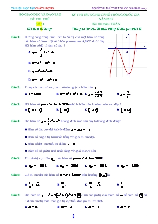 Đề thi Trung học phổ thông quốc gia môn Toán - Đề số 14