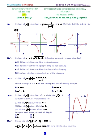 Đề thi Trung học phổ thông quốc gia môn Toán - Đề số 16