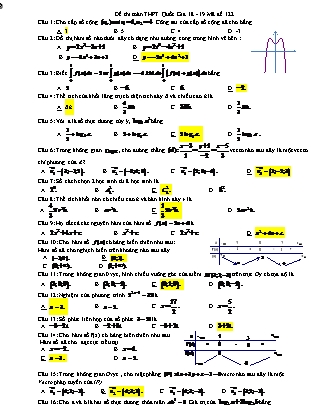 Đề thi Trung học phổ thông quốc gia môn Toán Lớp 12 - Mã đề 122