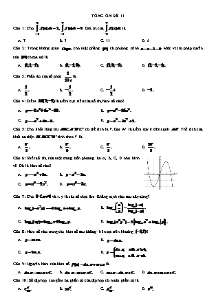Đề cương Ôn tập môn Toán Lớp 12 - Đề số 11