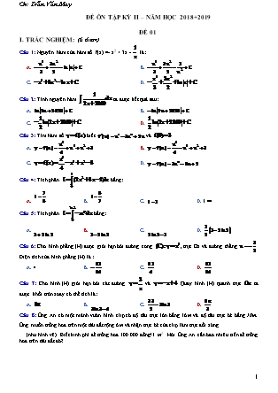Đề cương Ôn tập môn Toán Lớp 12 - Học kì II - Năm học 2018-2019 -Trần Văn May