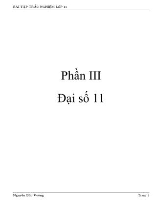 Đề cương Ôn tập trắc nghiệp môn Đại số Lớp 11