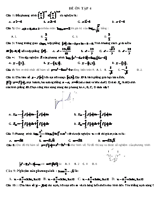 Đề cương Ôn tập Trung học phổ thông quốc gia môn Toán Khối 12 - Đề số 4