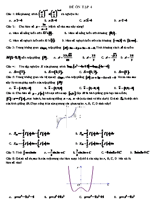 Đề cương Ôn tập Trung học phổ thông quốc gia môn Toán Lớp 12 - Đề số 4