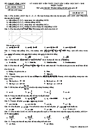 Đề khảo sát kiến thức Trung học phổ thông Lần 2 môn Toán Lớp 12 - Đề số 19 - Năm học 2017-2018