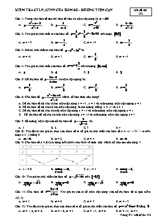 Đề kiểm tra môn Toán Lớp 12 - Đề số 1 (Chuẩn kiến thức)