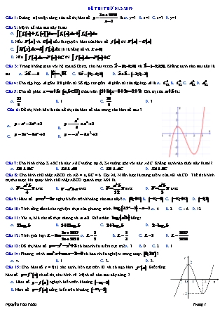 Đề luyện thi môn Toán Lớp 12 - Đề số 5 - Năm học 2018-2019