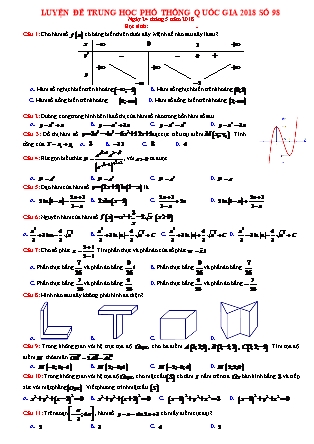 Đề luyện thi Trung học phổ thông quốc gia môn Toán Lớp 12 - Đề số 6 - Năm học 2017-2018 - Lê Nguyên Thạch