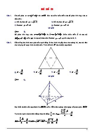 Đề luyện thi Trung học phổ thông quốc gia môn Toán Lớp 12 - Đề số 5 (Kèm đáp án)