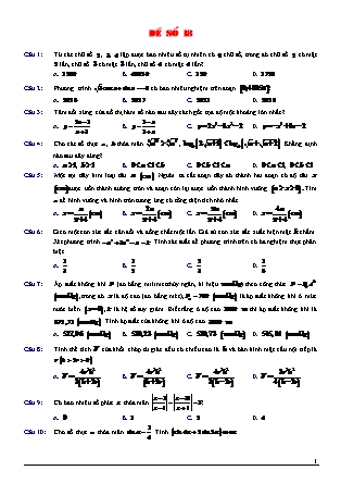 Đề luyện thi Trung học phổ thông quốc gia môn Toán Lớp 12 - Đề số 18 (Kèm đáp án)