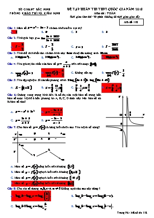 Đề tập huấn thi Trung học phổ thông quốc gia môn Toán Lớp 12 - Đề số 11 - Năm học 2017-2018