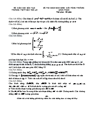 Đề thi chọn học sinh giỏi môn Toán Lớp 11 - Trường THPT Chu Văn An