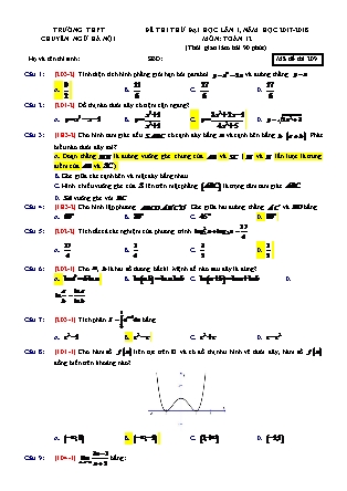 Đề thi thử đại học Lần 1 môn Toán Lớp 12 - Mã đề thi 209 - Năm học 2017-2018 - Trường THPT Lương Thế Vinh