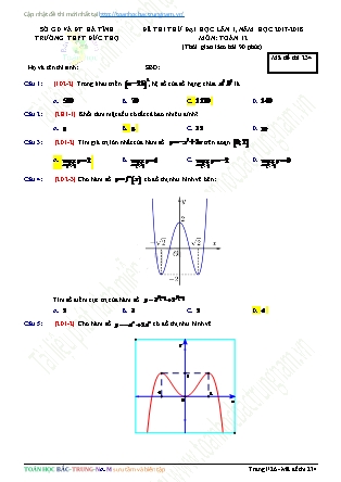 Đề thi thử đại học Lần 1 môn Toán Lớp 12 - Mã đề thi 234 - Năm học 2017-2018 - Trường THPT Đức Thọ