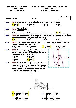 Đề thi thử đại học Lần 2 môn Toán Lớp 12 - Năm học 2017-2018 - Trường THPT chuyên Hạ Long