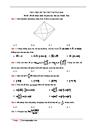 Đề thi thử Trung học phổ thông quốc gia môn Toán Khối 12 - Năm học 2017-2018 (Bản đẹp)