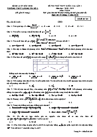 Đề thi thử Trung học phổ thông quốc gia môn Toán Lớp 12 - Học kì I - Đề số 2 - Năm học 2018-2019 - Trường THPT Lương Tài