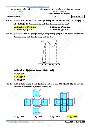 Đề thi thử Trung học phổ thông quốc gia môn Toán Lớp 12 - Mã đề thi 132 - Năm học 2017-2018