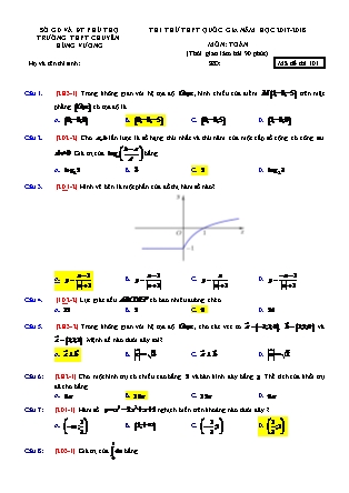 Đề thi thử Trung học phổ thông quốc gia môn Toán Lớp 12 - Mã đề thi 101 - Năm học 2017-2018 - Trường THPT chuyên Hùng Vương