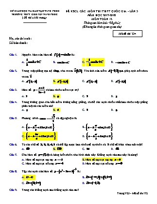 Đề thi thử Trung học phổ thông quốc gia môn Toán Lớp 12 - Năm học 2017-2018 - Trường THPT Vĩnh Phúc