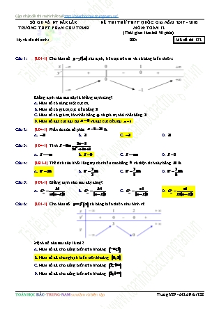 Đề thi thử Trung học phổ thông quốc gia môn Toán Lớp 12 - Năm học 2017-2018 - Trường THPT Phan Chu Trinh