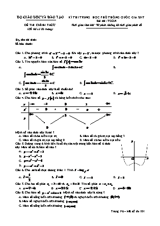 Đề thi Trung học phổ thông quốc gia môn Toán - Đề số 1 (Chuẩn kiến thức)