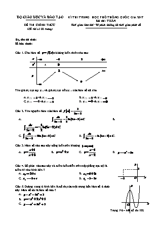 Đề thi Trung học phổ thông quốc gia môn Toán - Đề số 2 (Chuẩn kiến thức)