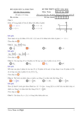 Đề thi Trung học phổ thông quốc gia môn Toán học (Bản đẹp)