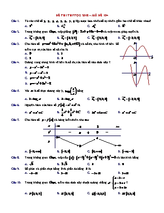 Đề thi Trung học phổ thông quốc gia môn Toán học Lớp 12 - Đề số 10 - Năm học 2016-2017
