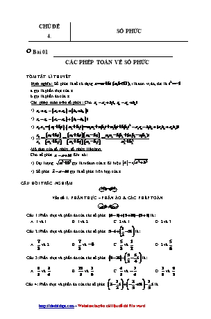 Giáo án môn Toán Lớp 12 - Bài 1: Số phức