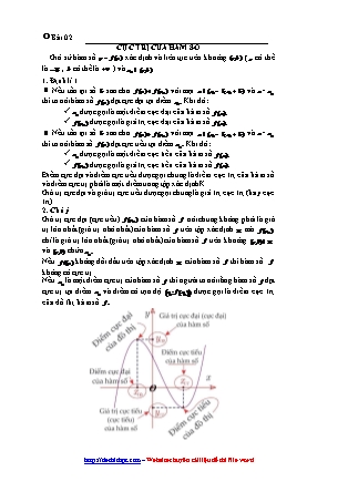 Giáo án môn Toán Lớp 12 - Bài 2: Cực trị của hàm số