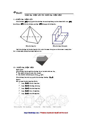 Giáo án môn Toán Lớp 12 - Bài 2: Khối đa diện và khối đa diện đều