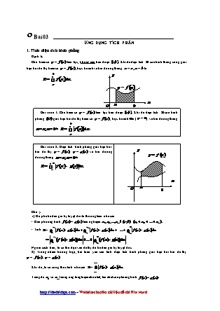 Giáo án môn Toán Lớp 12 - Bài 3: Ứng dụng