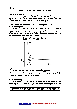 Giáo án môn Toán Lớp 12 - Bài 5: Đường tiệm cận của đồ thị hàm số