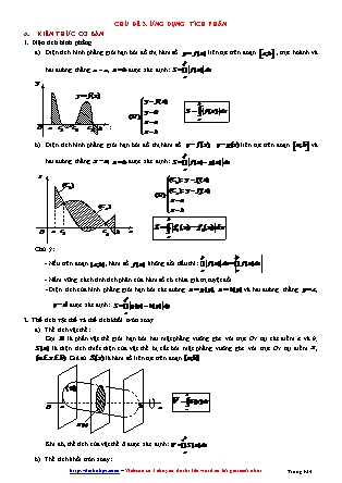 Giáo án môn Toán Lớp 12 - Chủ đề 3: Ứng dụng tích phân