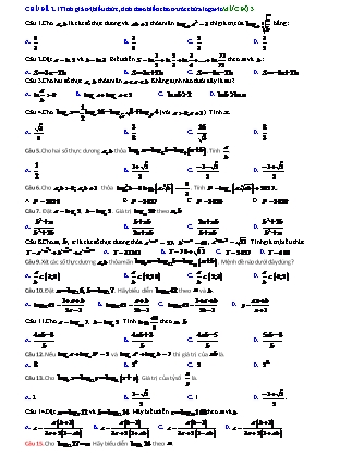 Giáo án môn Toán Lớp 12 - Chương 2: Logarit - Mức độ 3 - Lê Nguyên Thạch