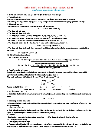 Kiến thức cơ bản học kỳ II môn Hóa học 12
