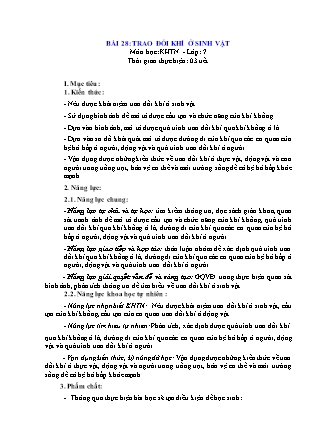 Giáo án Khoa học tự nhiên 7 (Kết nối tri thức) - Bài 28: Trao đổi khí ở sinh vật