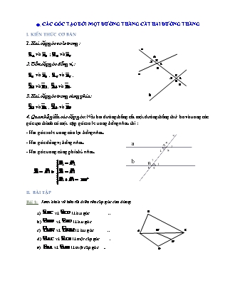 Bài tập môn Hình học Lớp 7 - Bài: Các góc tạo bởi một đường thẳng cắt hai đường thẳng (Có lời giải)