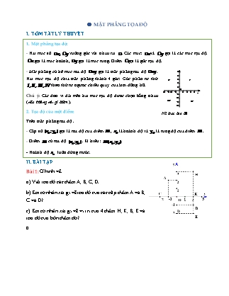 Bài tập môn Toán học Lớp 7 - Bài: Mặt phẳng tọa độ (Có lời giải)