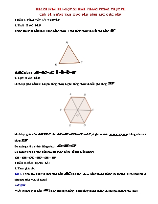 Luyện thi học sinh giỏi môn Toán Lớp 6 - Chuyên đề 1: Một số hình phẳng trong thực tiễn - Chủ đề 1: Hình tam giác đều, hình lục giác đều (Có lời giải)